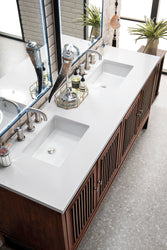 James Martin Athens 72" Double Vanity Cabinet with 3 CM Countertop - Luxe Bathroom Vanities