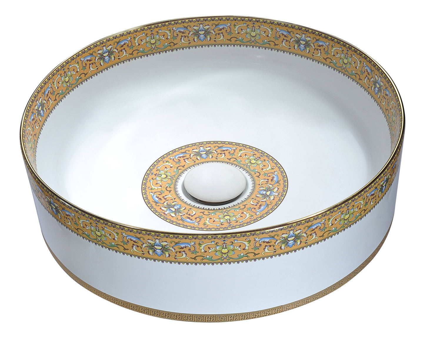 Byzantian Series Ceramic Vessel Sink in Mosaic Gold - Luxe Bathroom Vanities