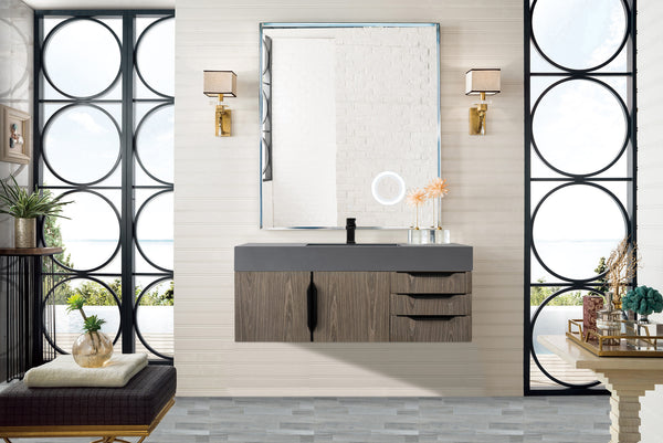 James Martin Mercer Island 48" Single Vanity with Glossy Composite Top - Luxe Bathroom Vanities