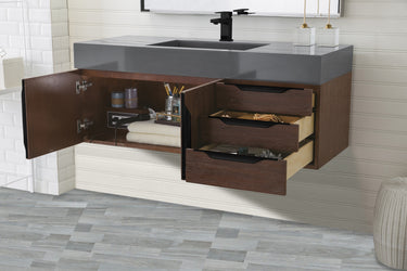 James Martin Mercer Island 48" Single Vanity with Glossy Composite Top - Luxe Bathroom Vanities