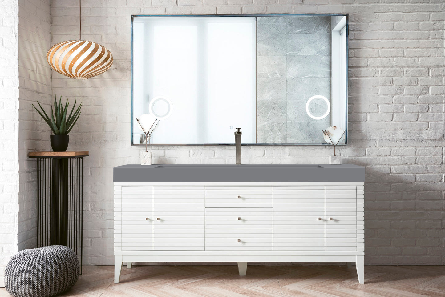 James Martin Linear 72" Single Vanity with Composite Top - Luxe Bathroom Vanities