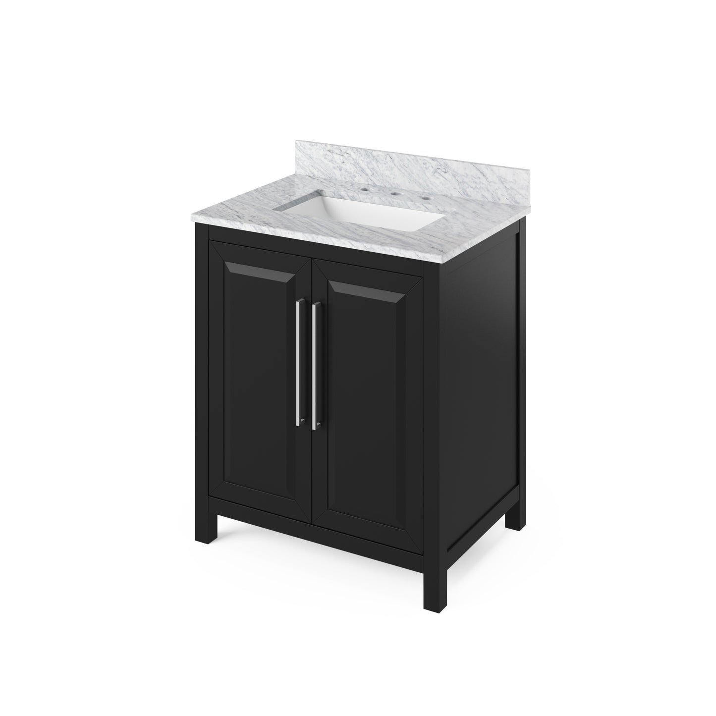 Hardware Resources Jeffrey Alexander 30" Cade Vanity, undermount rectangle bowl - Luxe Bathroom Vanities