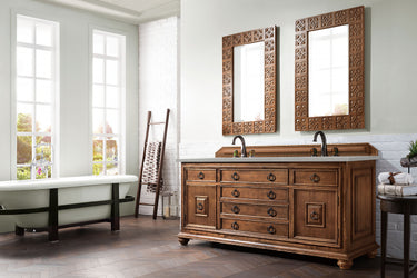 James Martin Mykonos 72" Cinnamon Double Vanity Cabinet with 3 CM Countertop - Luxe Bathroom Vanities