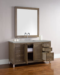 James Martin Chicago 60" Whitewashed Walnut Single Vanity with 3 CM Countertop - Luxe Bathroom Vanities