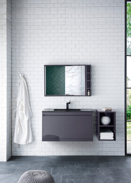 James Martin Milan 35.4" Single Vanity Cabinet with Countertop (No Metal Base) - Luxe Bathroom Vanities