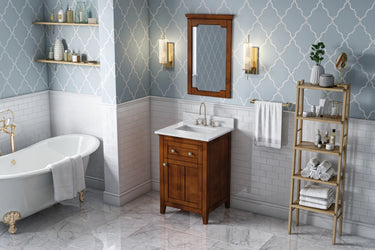 Hardware Resources Jeffrey Alexander 24" Chatham Vanity, undermount rectangle bowl - Luxe Bathroom Vanities
