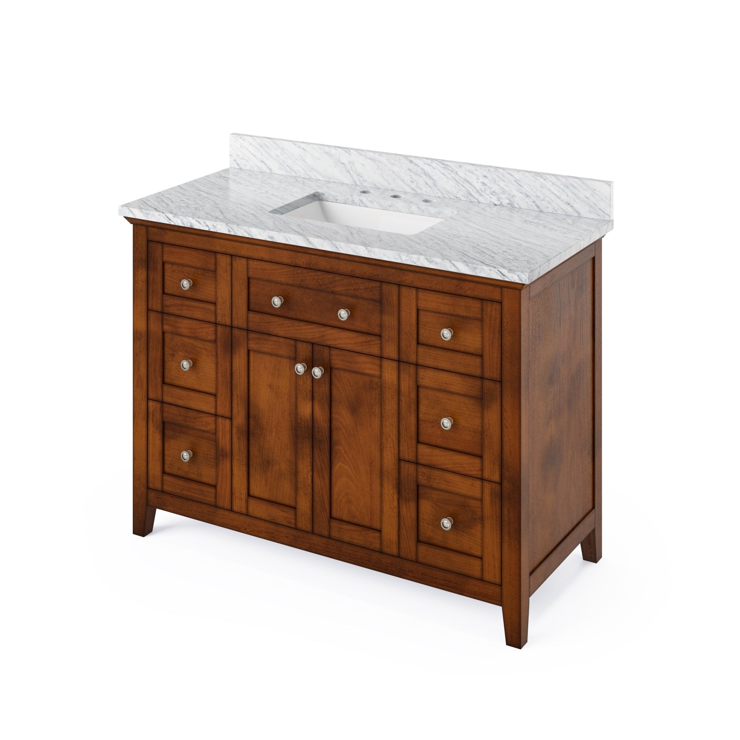 Hardware Resources Jeffrey Alexander 48" Chatham Vanity, undermount rectangle bowl - Luxe Bathroom Vanities