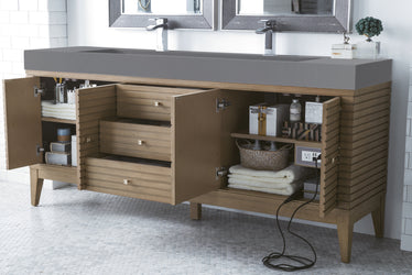 James Martin Linear 72" Double Vanity with Composite Top - Luxe Bathroom Vanities