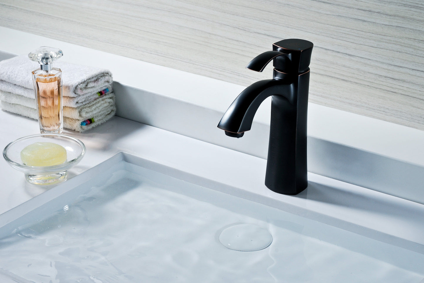 Rhythm Series Single Hole Single-Handle Mid-Arc Bathroom Faucet - Luxe Bathroom Vanities