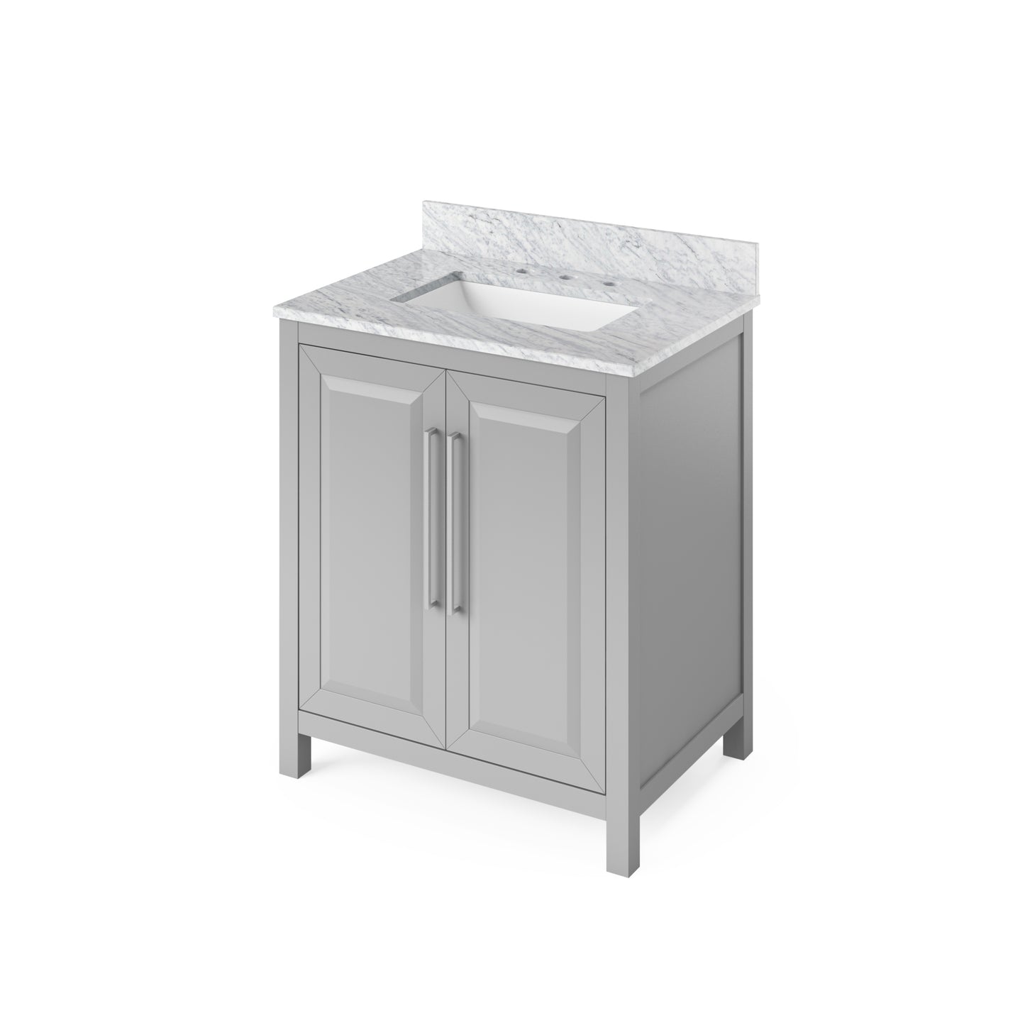 Hardware Resources Jeffrey Alexander 30" Cade Vanity, undermount rectangle bowl - Luxe Bathroom Vanities