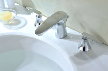 Chord Series 8 in. Widespread 2-Handle Low-Arc Bathroom Faucet - Luxe Bathroom Vanities
