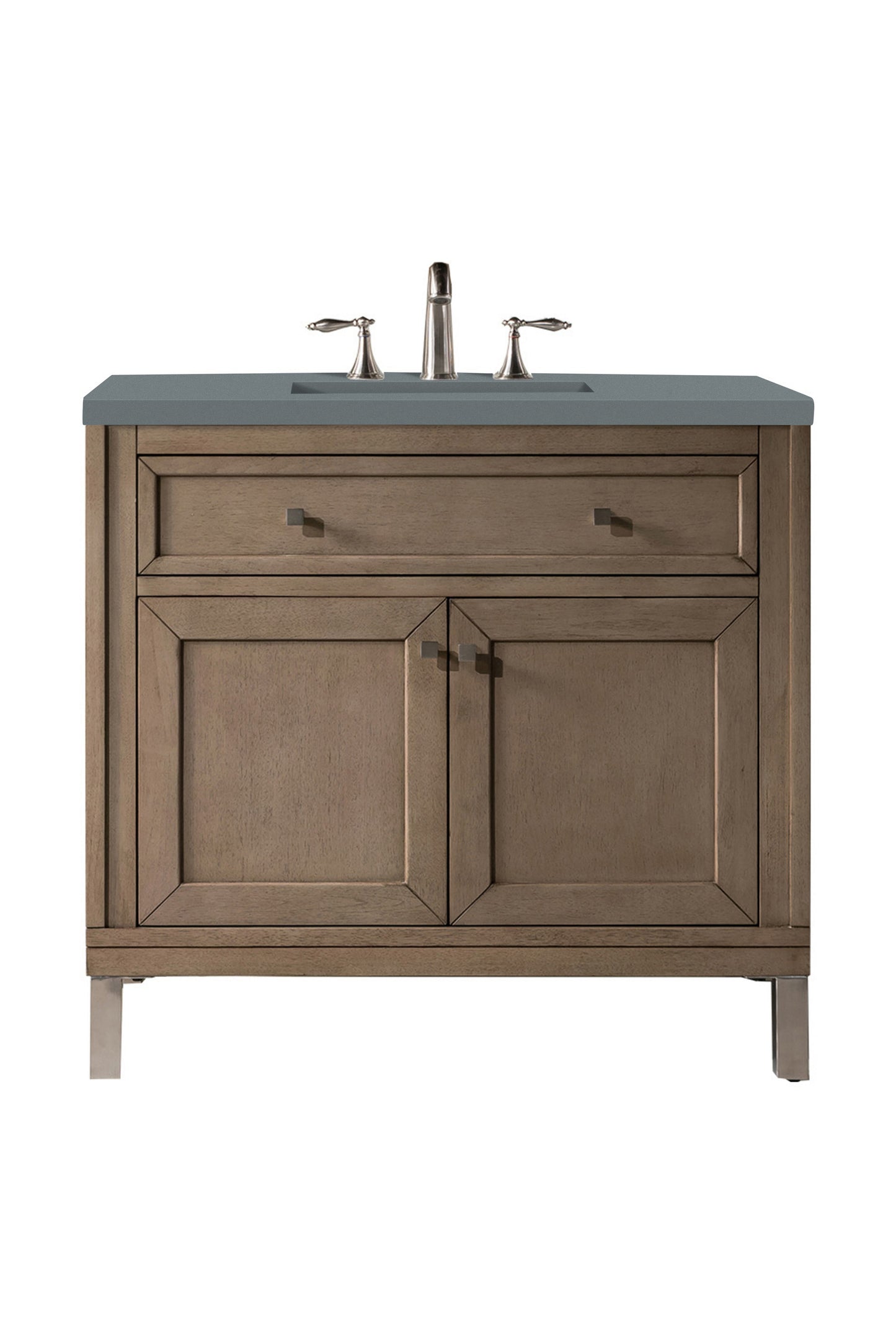 James Martin Chicago 36" Whitewashed Walnut Single Vanity with 3 CM Countertop - Luxe Bathroom Vanities